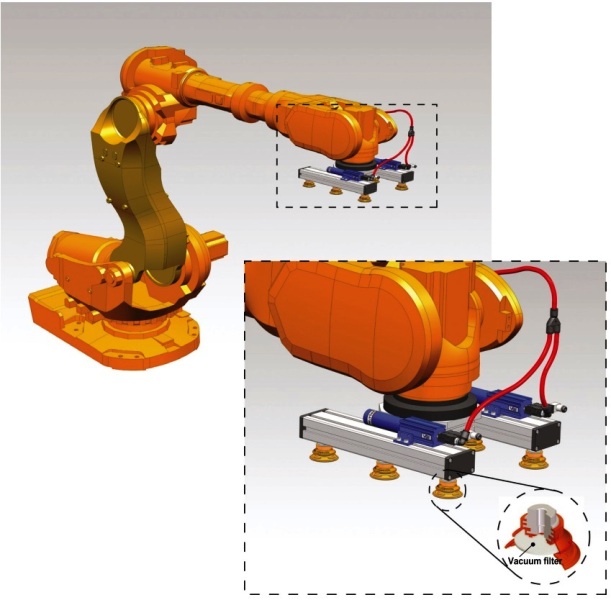 Konstrukcja robota z pompami podciśnieniowymi